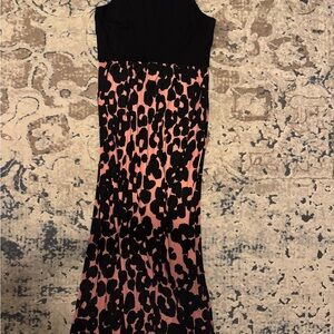 LOFT Black and Pink Maxi Dress